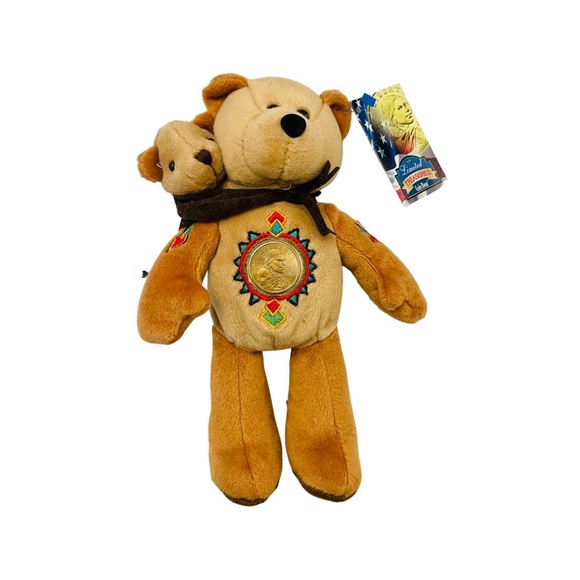 Limited Treasures Coin Bear 2001 Golden Dollar Coin 2000 D Sacajawea & Pomp - Picture 5 of 12